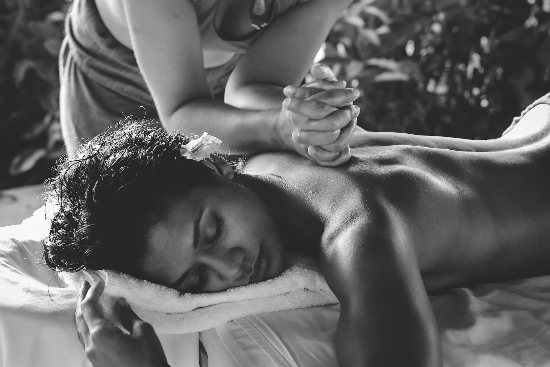 sleeping during a massage